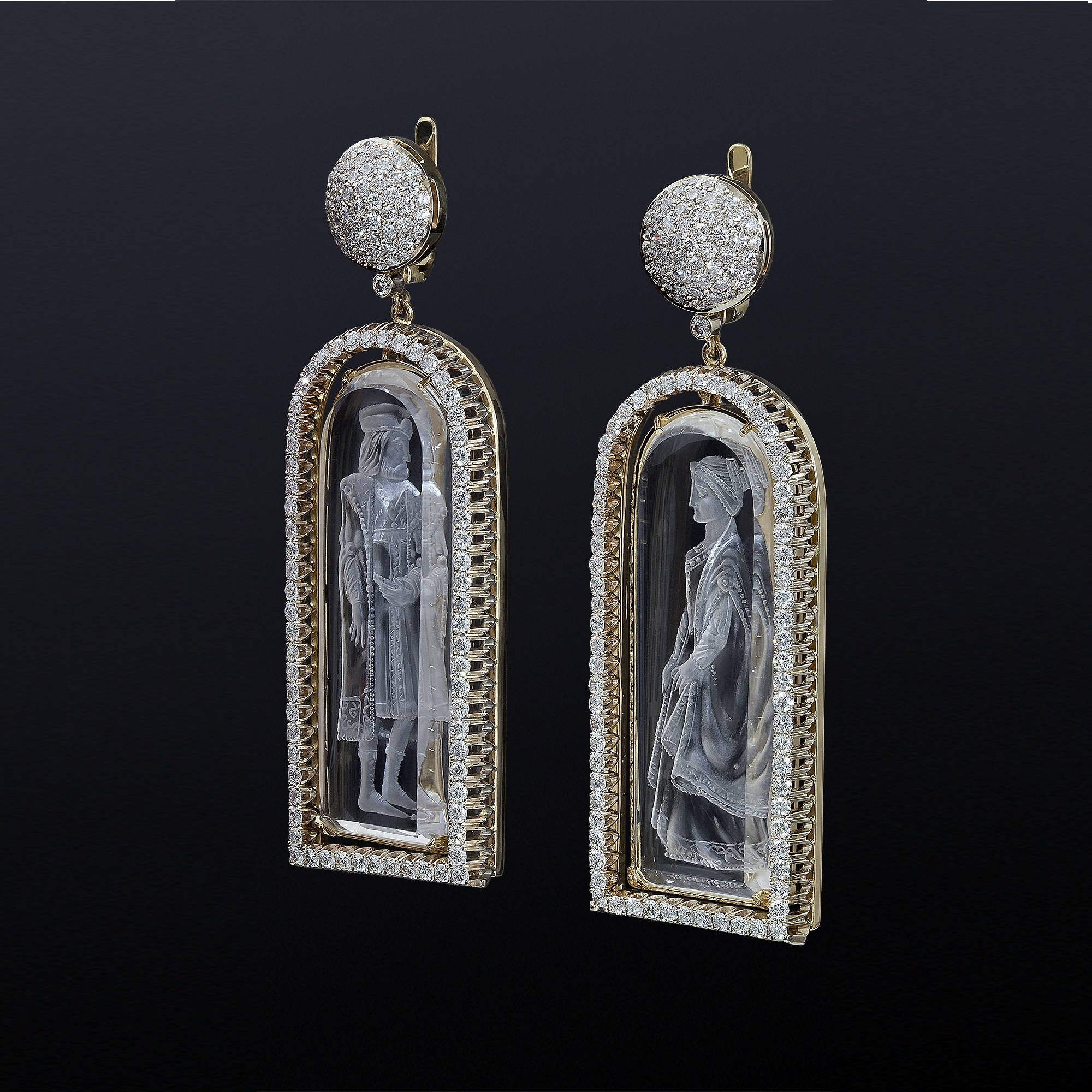 Earrings with intaglios «MENUET»